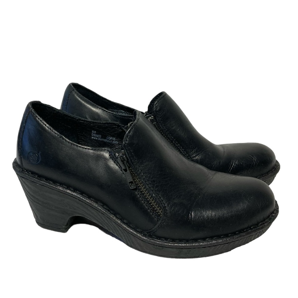 Born Elliot Black  Leather Clog Bootie size 8